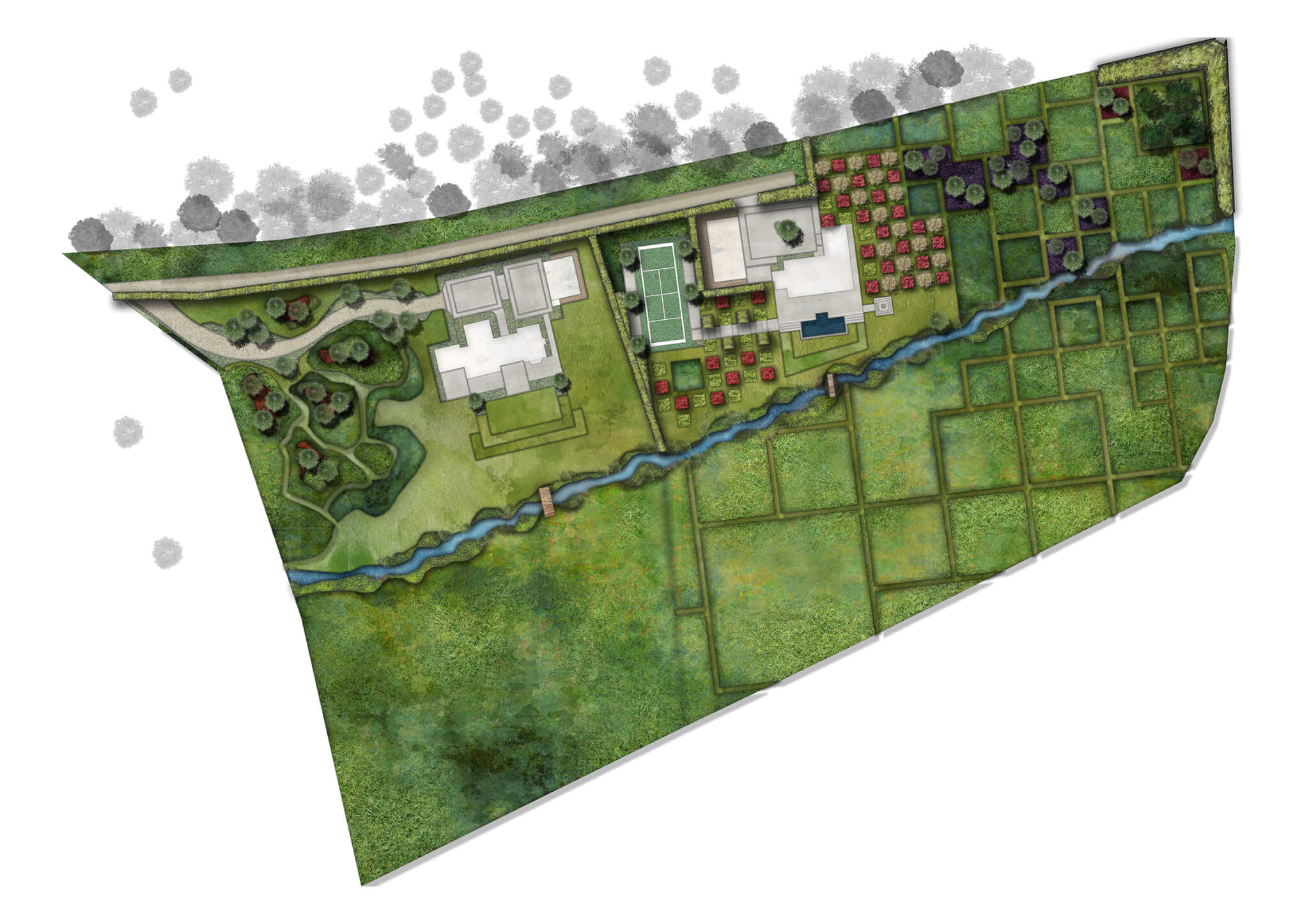 Master plan with trees Masterplan