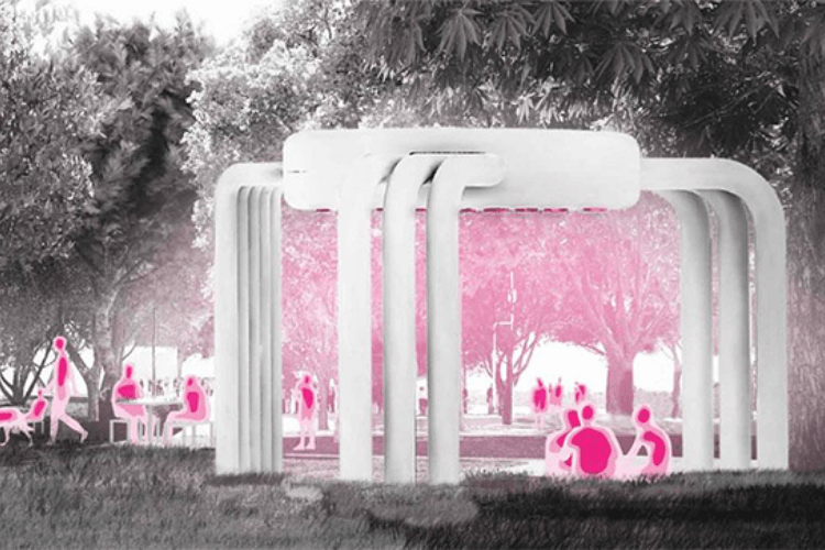 Concept of a sculptural pergola
