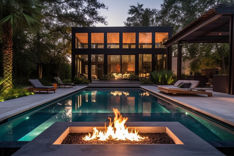 modern house and pool garden spring garden inspiration for hedgerows