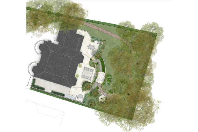 900sqm steep rear garden plan spring garden inspiration for hedgerows