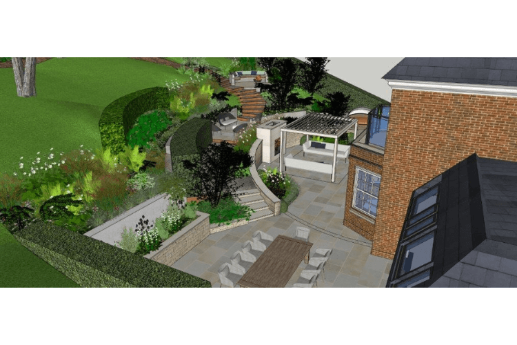 900sqm steep rear garden design spring garden inspiration for hedgerows