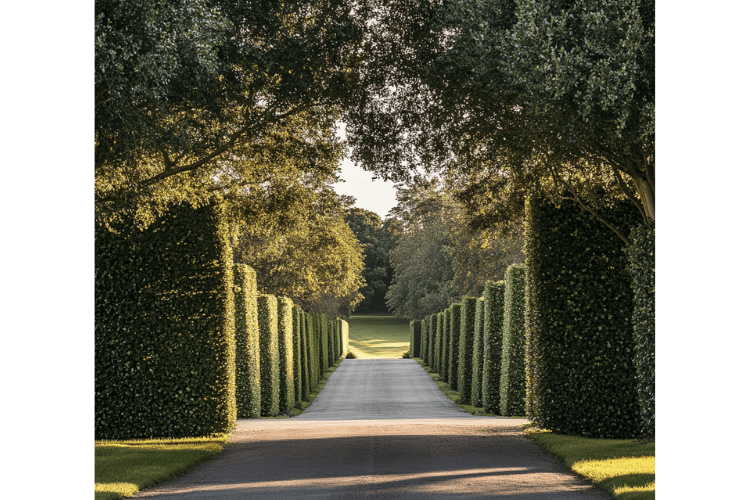 formal garden with large hedges spring garden inspiration for hedgerows